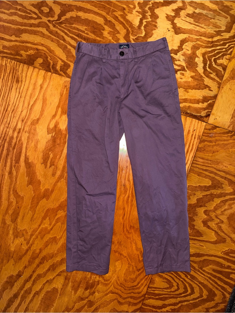 Noah Twill Double Pleat Cotton Pants
